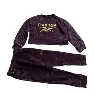 Reebok Maroon and Gold Logo Apparel matching set crew neck sweatshirt joggers